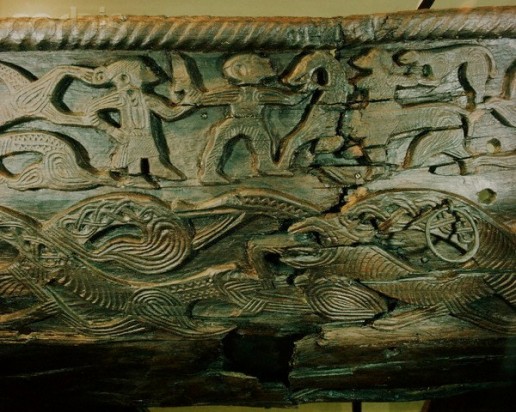 ca. 850 A.D. --- Oseberg Cart Carving --- Image by © Werner Forman/CORBIS